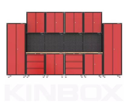 16個の金属製のガレージの収納とワークショップのキャビネットシステム